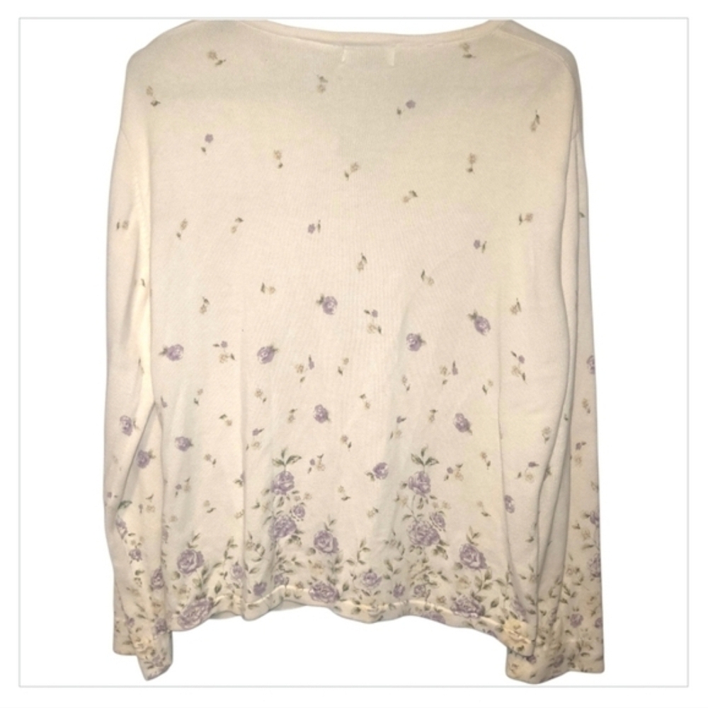 Vintage Northern Traditions Floral Cardigan Cream Large Cottagecore - Picture 3 of 5